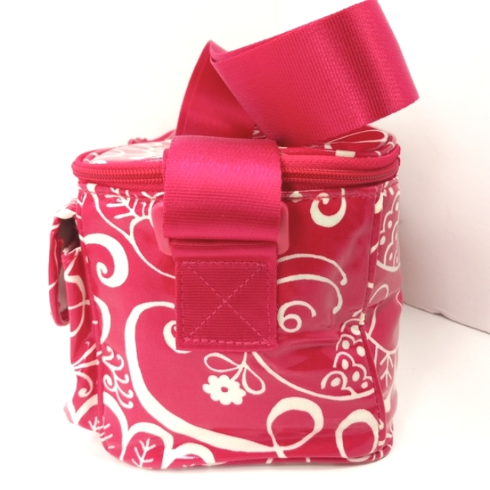 VERA BRADLEY 2010 Twirly Birds Pink Lined Thermal Tote Like New 2 Small Flaws - Picture 9 of 16